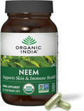 ORGANIC INDIA Neem Leaf Capsules Herbal Supplement - Supports Skin Immune &amp Liver Health Detox Vegan Gluten-Free USDA Certified Organic - 180 Capsules