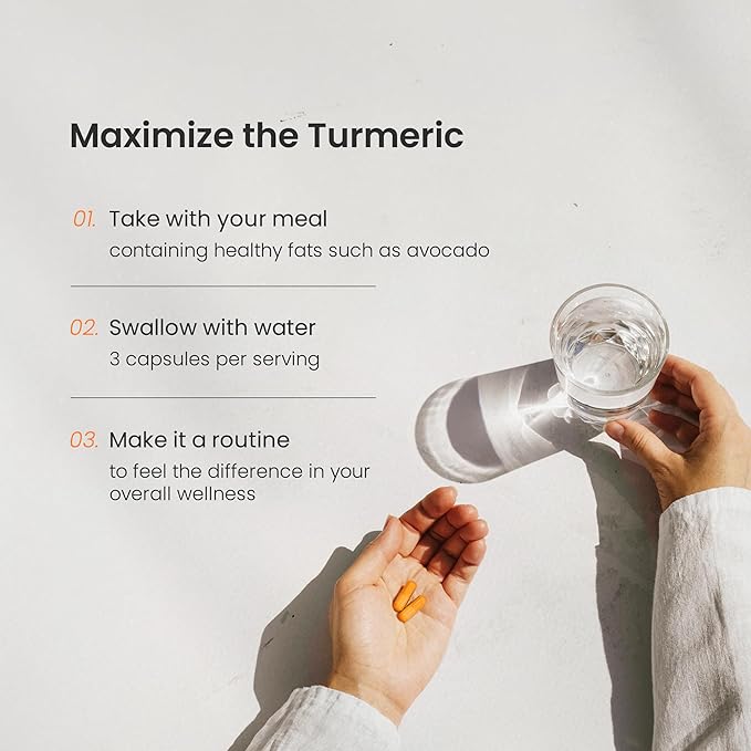 Turmeric Curcumin - 3120 mg Complex with Ginger &amp Black Pepper Extract - 95% Curcuminoids - Extra Strength Turmeric Supplement for Joint Health Brain Heart &amp Immune Support - 180 Turmeric C