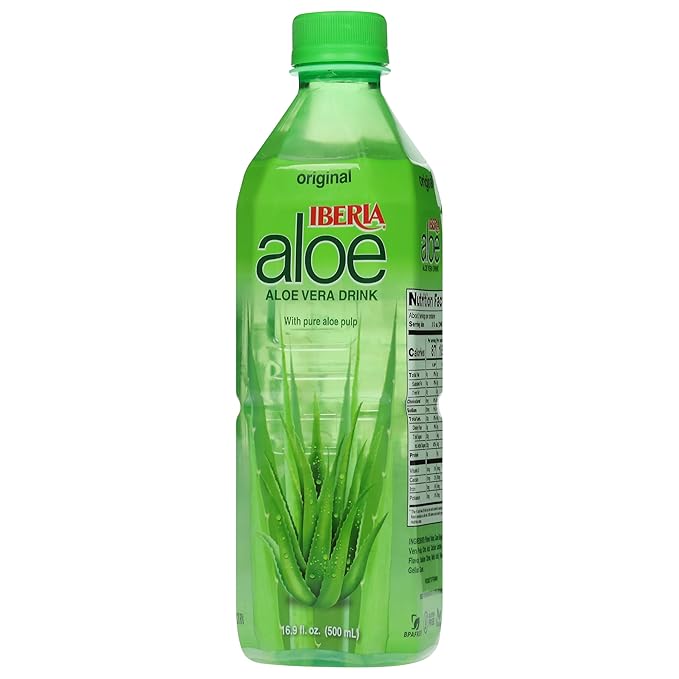 Iberia Aloe Vera Drink with Aloe Vera Pulp Original 16.9 fl oz (Pack of 24)