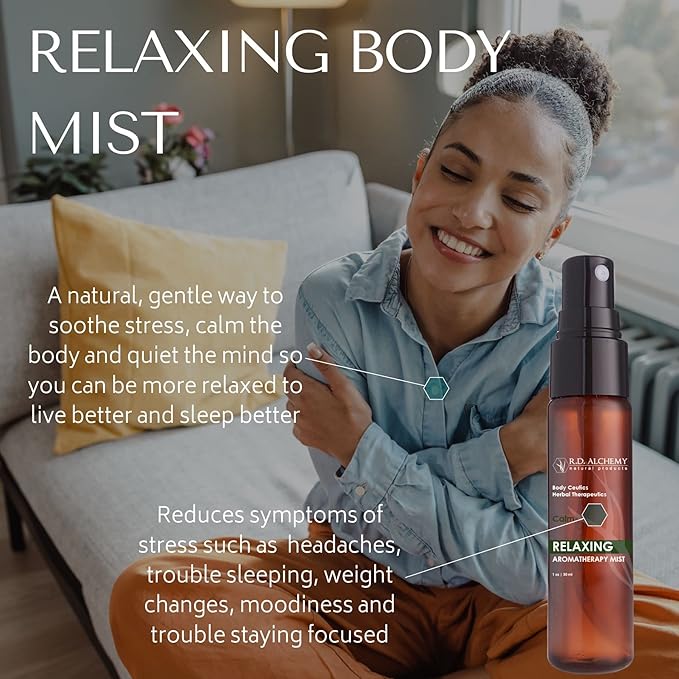 RD Alchemy - 100% Natural &amp Organic Relaxing Mist. Calming Lavender &amp Lemon Balm Extracts soothe to feel better.