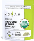 KOYAH - Organic USA Broccoli Sprout Powder (1 Scoop = 1/4 Cup Sprouts): 36 Servings Freeze-Dried Tested for Active Myrosinase and Glucoraphanin (Sulforaphane Glucosinolate)