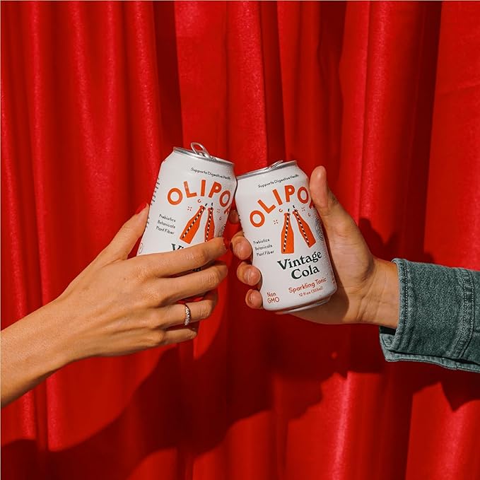 OLIPOP Prebiotic Soda Pop Vintage Cola A New Kind of Soda Packed with Prebiotics Fiber and Botanicals Gluten Free GMO Free 12oz (12-Cans)