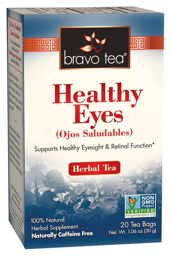 Bravo Tea Healthy Eyes Herbal Tea Caffeine Free 20 Tea Bags 6 Count
