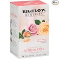 Bigelow Benefits Stress Free Rose &amp Mint Herbal Tea Caffeine Free 18 Count (Pack of 6) 108 Total Tea Bags