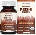 Organic Reishi Mushroom Capsules Extract - 70% Beta Glucans - Highest Active Nutrient Levels Max Potency US Grown + Ultrasonic Extraction - Energy Immunity Sleep and Stress - 60 Capsules