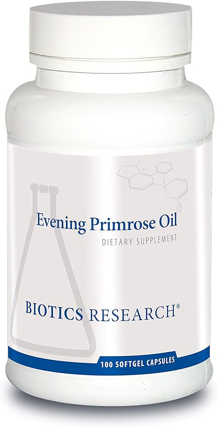 Biotics Research Evening Primrose Oil Potent Gamma Linolenic Acid GLA Source Linoleic Acid Healthy and Balanced Body Response Cardiovascular Neurological Skin Women’s Health. 100 Softgels