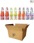 RAMUNE Japanese Soft Drink Variety 8-Pack 6.76 Fluid Ounce Each (Strawberry-Yuzu-Orange-Lychee (2 Each))