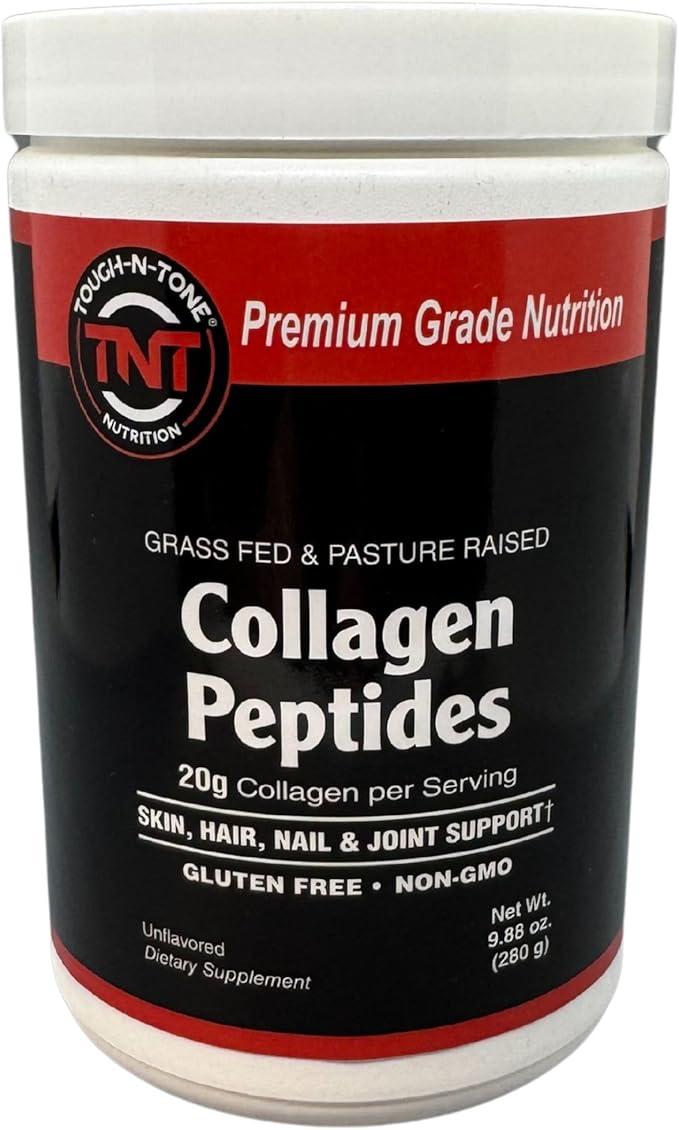 TOUGH-N-TONE Collagen Peptides Powder – Grass-Fed 280g | 20g Protein per Serving Unflavored Non-GMO Gluten-Free Dairy-Free No Sweeteners or Fillers – Supports Skin Hair &amp Digestive Health