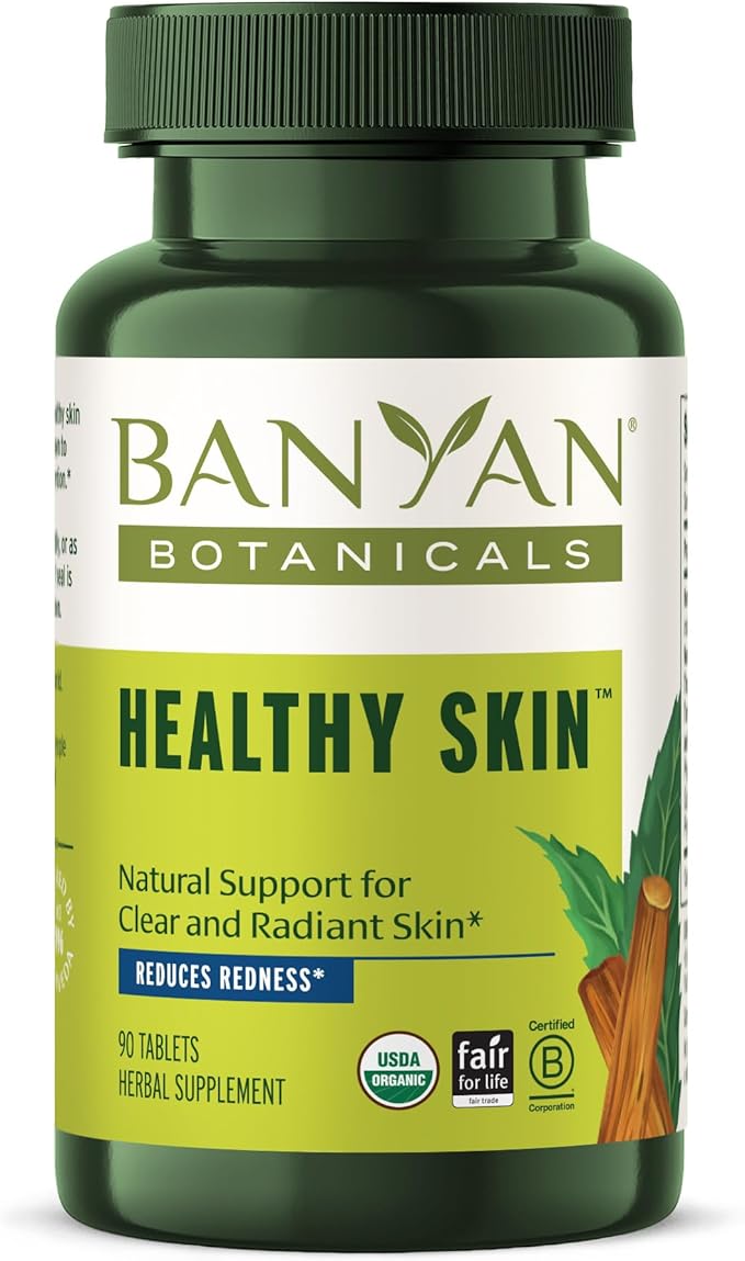 Banyan Botanicals Organic Healthy Skin – Internal Cleansing for Radiant Skin – with Neem &amp Manjistha for Smooth Texture &amp Systemic Soothing – 90 Tablets – USDA Organic