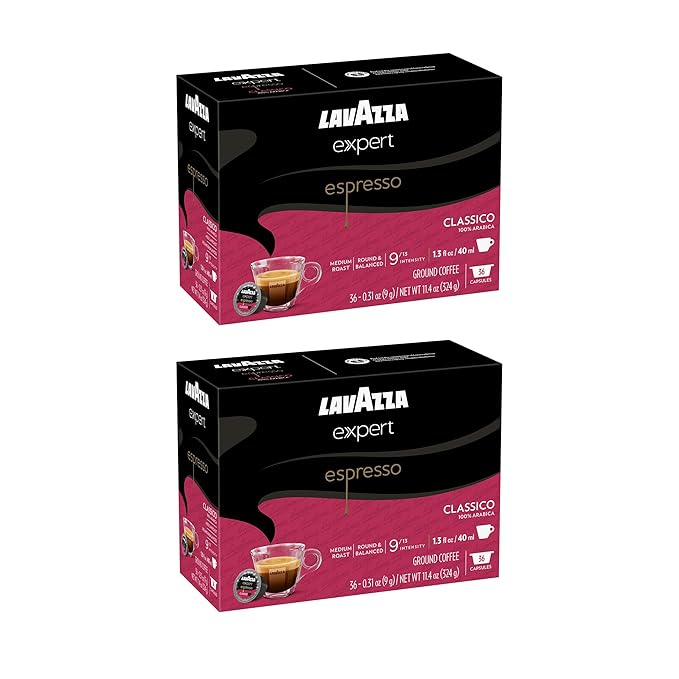 Lavazza Expert Espresso Classico Capsules Medium Roast 100% Arabica Compatible with Lavazza Classy Machines (72 Capsules)