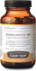 Herbalogic - Fixed Focus HD Herb Capsules - Supports Calm Attention &amp Sustained Mental Focus - Contains White Tea a Naturally Balanced Source of L-Theanine &amp Caffeine - 90 Cap Count