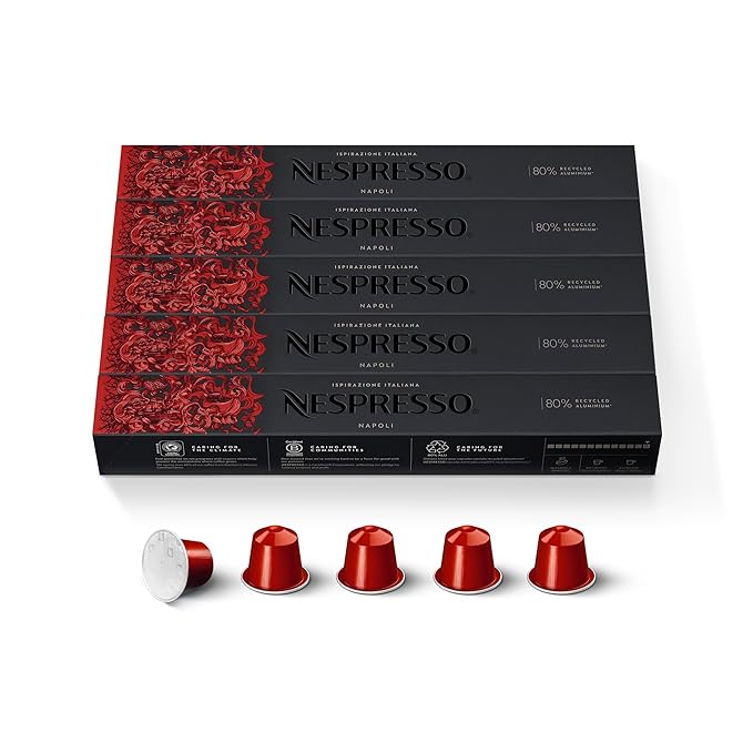 Nespresso Capsules Original Line Ispirazione Napoli Dark Roast Coffee Pods 50-Count Espresso Coffee Pods