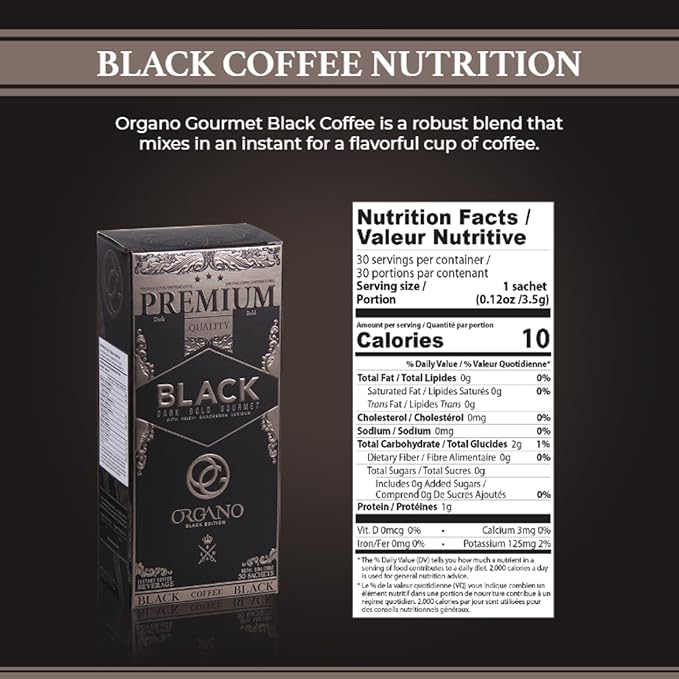 ORGANO 3 Boxes Gourmet Black Coffee 100% Certified Ganoderma Lucidum (90 Sachets)