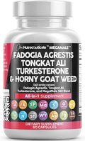 Clean Nutraceuticals Fadogia Agrestis Tongkat Ali Turkesterone Supplement with Horny Goat Weed Saw Palmetto Maca Root Siberian Ginseng Tribulus Terrestris Fenugreek Wild Yam - 60 Count