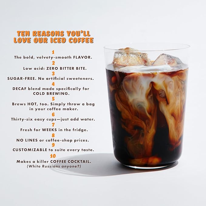 GRADY’S COLD BREW New Orleans Style - DECAF 100% Arabica Ground Coffee &amp Chicory Pouches TWO Bundles of 4 Easy-to-Brew Bean Bags Makes 24 drinks