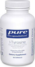Pure Encapsulations L-Tyrosine - Amino Acid Supplement - for Brain Support Dopamine &amp Thyroid Function* - Vegan &amp Non-GMO - 90 Capsules