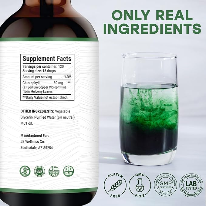 [2-Pack] Liquid Chlorophyll Drops - All-Natural Concentrate – Immune System Support Energy Booster and Digestion – from Mulberry Leaves - 240 Servings - [2-Pack]