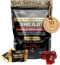 60 Count Gold Shilajit Gummies for Men and Women – 3000mg 10-in-1 Himalayan Blend with Fulvic Acid 85+ Trace Minerals &amp Ashwagandha – Naturally Sweetened Cherry Flavor Pure Shilajit Gummies
