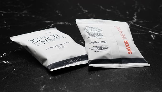 Wolfgang Puck Coffee Ground Flavored Coffee single Jamaica Me Crazy 2 Ounce (Pack of 18)