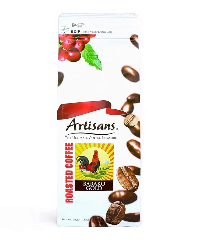 Artisans Philippine Coffee Barako Gold Dark Roast Ground 100% Liberica 1.1 Pounds Bag