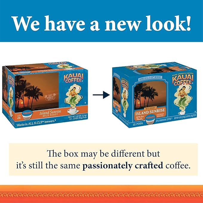 Kauai Coffee Pods Compatible with K-Cup Pods for Keurig Brewers – 20% Hawaiian Arabica – Dark Roast Rich Smooth No Bitterness – Na Pali Coast 1 Pack of 24 Single Serve Cups