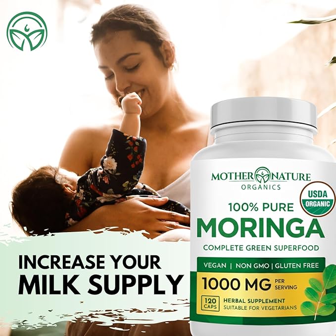 USDA Organic Moringa Capsules – Single-Origin Leaf Powder for Natural Energy Joint Comfort &amp Daily Wellness – Vegan Non-GMO 120ct – Clean Green Superfood Supplement No Fillers 3rd-Party Teste