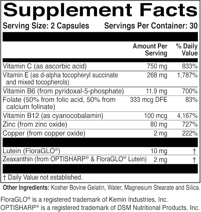 ScienceBased Health MacularProtect AREDS 2 Formula – Eye Health Vitamin &amp Mineral Supplement with Lutein Zeaxanthin &amp B Vitamins for Macular &amp Vision Support – 60 Capsules (Pack of 2)