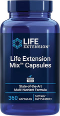 Life Extension Mix™ Capsules high-Potency Advanced Vitamin Mineral Fruit &amp Vegetable Formula Vitamin C B D E Magnesium for Whole-Body Health Healthy Aging Gluten-Free 360 Capsules