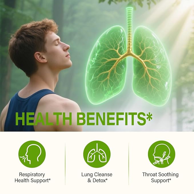 HerbOLITHIC Mullein Tea Bags for Respiratory Health Support Lung Cleanse &amp Detox 8-in-1 Herbal Tea with Monk Fruit Peppermint Extract for Throat Soothing Support 30 Teabags - Té de Gordolobo