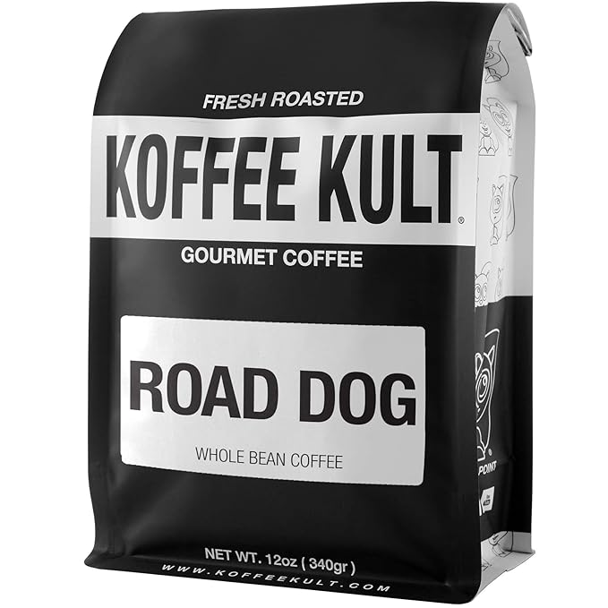 Koffee Kult Road Dog Dark Roast Coffee Beans (whole bean 12oz)