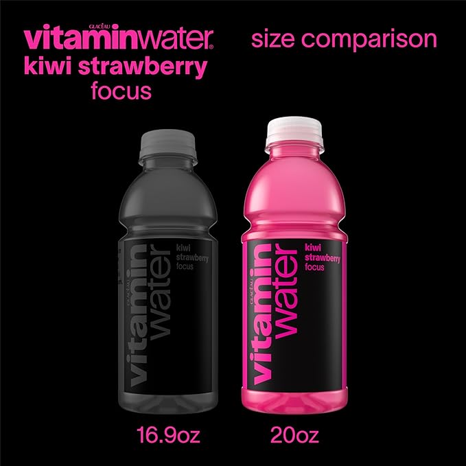 vitaminwater Focus Kiwi Strawberry Nutrient Enhanced Flavored Water Beverage 20 fl oz Bottles 12 Pack