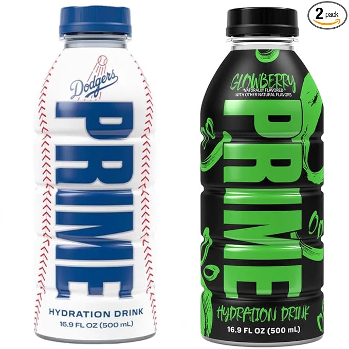 PRIME Hydration Sports Drink by Logan Paul &amp KSI - Los Angeles (LA) Dodgers + Glowberry - 500ml Bottle