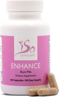IsoSensuals Enhance Breast Enlargement Pills - Breast Enhancement Pills for Women Breast Enhancer All-Natural Ingredients 60 Capsules
