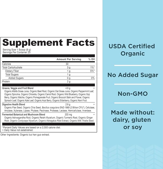 Ancient Nutrition Multi Collagen Protein Powder Unflavored 24 Servings + Supergreens Powder Greens Flavor 25 Servings