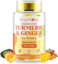 Turmeric and Ginger Gummies with Black Pepper Fermented Turmeric for Joint Comfort &amp Mobility Sugar-Free with Vitamin D3 + K2 Natural Peach Flavor – 150 Gummies