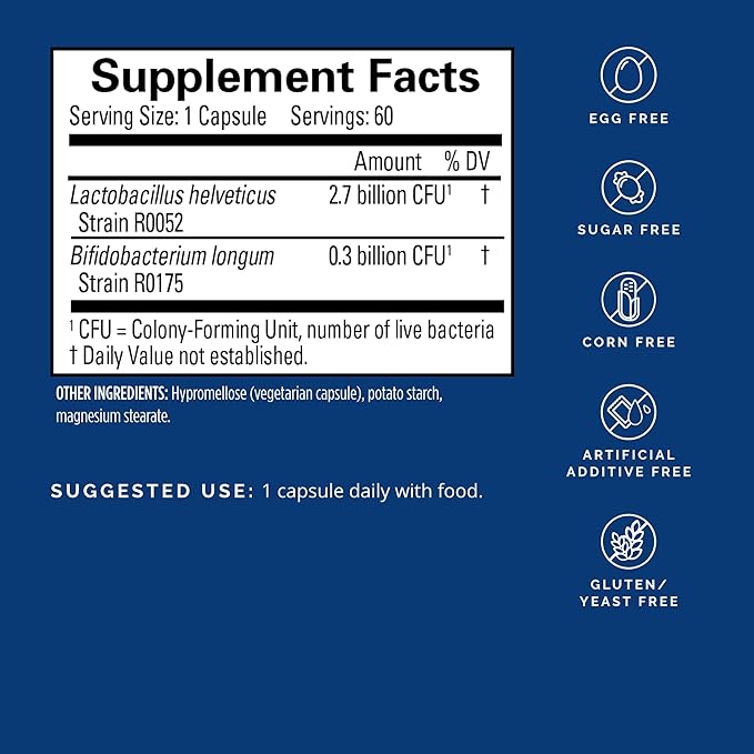 BRAINMD Dr Amen ProBRAINbiotics - 3 Billion CFU 60 Capsules - Promotes Gut Health - Gluten Free - 60 Servings