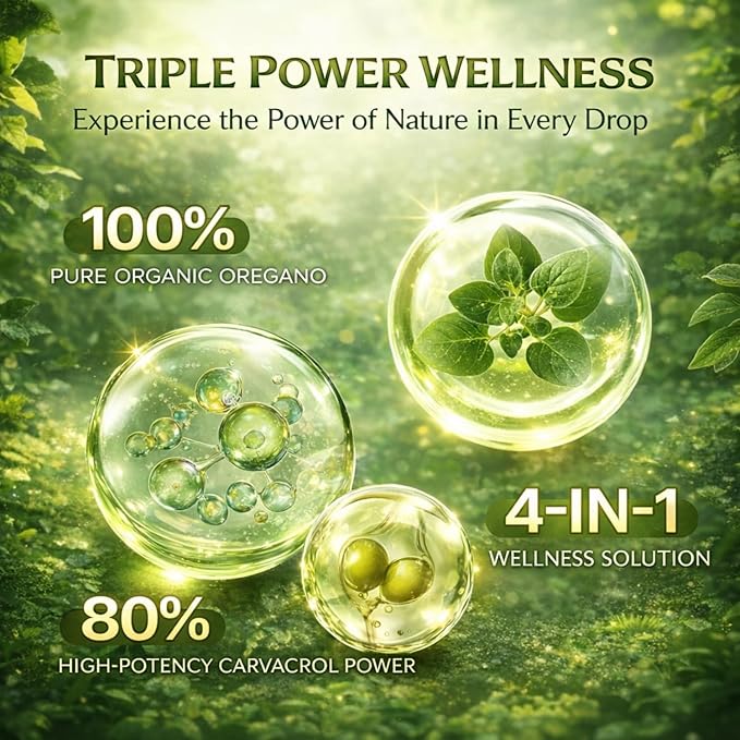 Oregano Oil Organic Drops - 80% Carvacrol Extra Strength &amp Undiluted - with Black Seed Oil Turmeric &amp Vitamin E - Oil of Oregano Supplement for Immune and Digestive Support - Vegan 2 Fl Oz