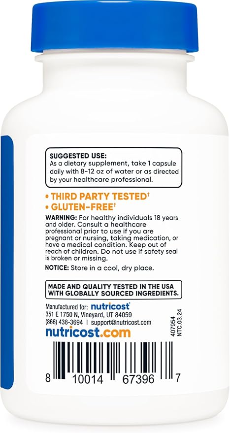 Nutricost Luteolin 100mg 120 Capsules - Vegetarian Friendly Non-GMO Gluten Free