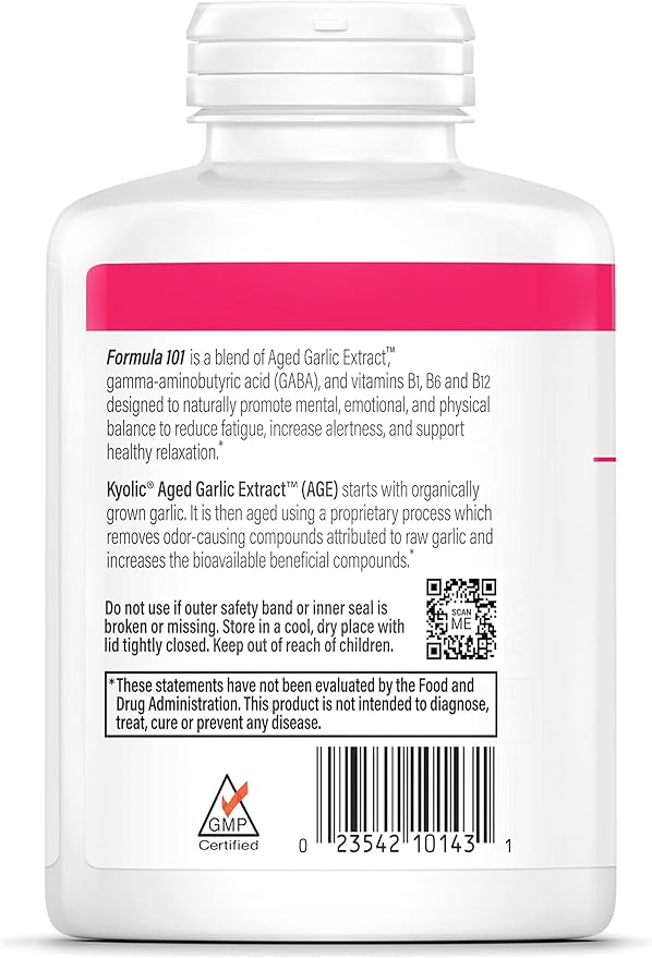 Kyolic Aged Garlic Extract Formula 101 Stress and Fatigue Relief* 300 Capsules.
