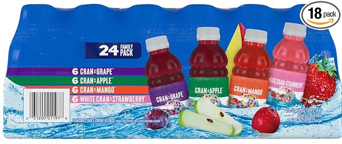 Ocean Sprays Cranberry Juice 10 Fluid Ounce Bottles 24 Count Family Pack