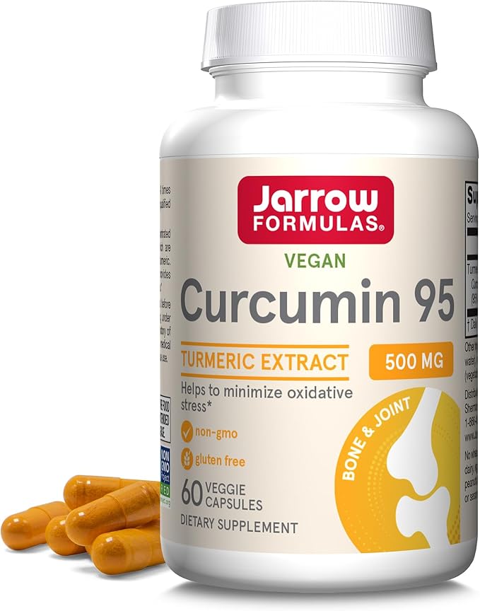 Jarrow Formulas Curcumin 95 Supplement - Turmeric Extract Supplement 500 mg for Antioxidant &amp Joint Support 60 Capsules