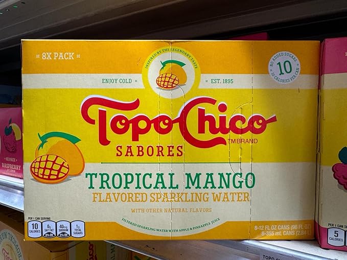Topo Chico Sabores 12oz Cans Pack of 8 (Tropical Mango)