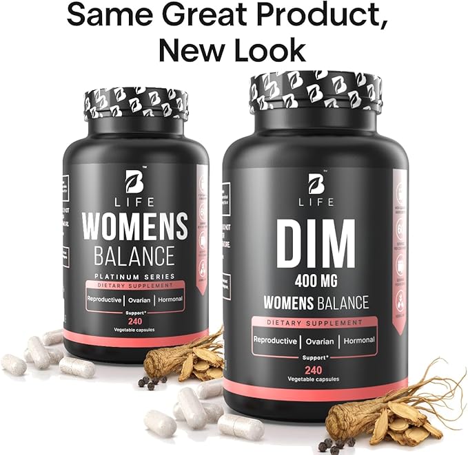 DIM Supplement 400 mg with Myo &amp D-Chiro Inositol Dong Quai – Hormone Balance for Women – Fertility Supplements – Inositol Supplement - 240 Caps