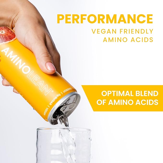 RSP NUTRITION AminoLean Energy Drink – Sugar Free Amino Energy with Natural Caffeine and Vegan Amino Acids for No Jitters Tingles or Crash Strawberry Watermelon (Pack of 12)
