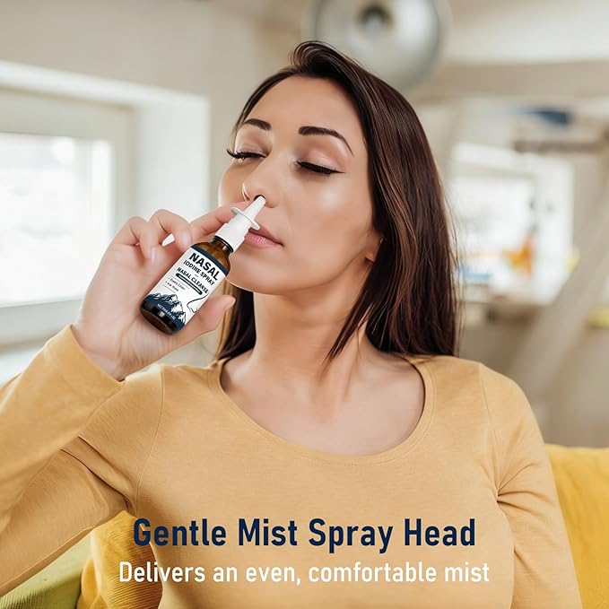 2PCS Iodine Nasal Spray - Cleanses &amp Refreshes Your Nasal Passages -100% Natural Mineral Formula with Iodine &amp Fulvic Acid - Fine Mist Mist Non-Medicated Nasal Iodine Spray for Daily Hygiene &