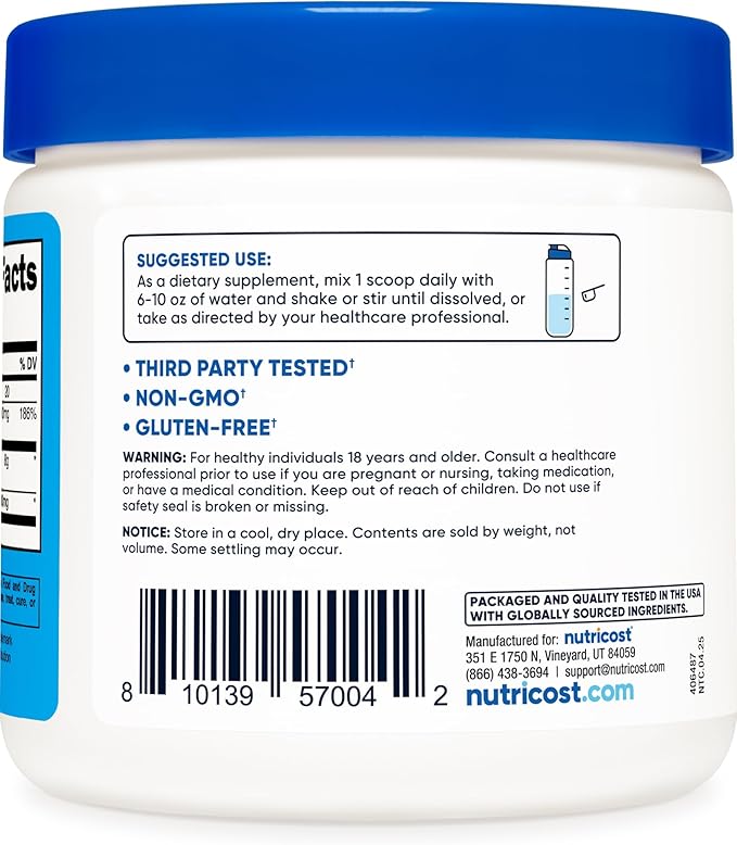 Nutricost Magnesium BHB Salts (250 Grams Unflavored) - Exogenous Ketone Supplement 6.5g Beta-Hydroxybutyrate Per Serving