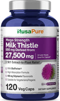 NusaPure Milk Thistle Capsules 550 mg 120 Veg Capsules (Non-GMO Vegan)