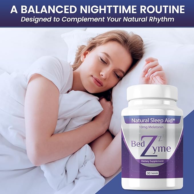 Sleep Aid Supports Natural Sleep &amp Relaxation – 30 Capsules Sleep Supplement to Help with Calmness &amp Rest – 10mg Melatonin &amp REM Enzyme Delivery System (Serving Size: 2 Capsules)