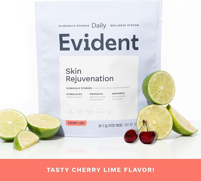 Skin Rejuvenation Powder – Collagen Supplement w/Resveratrol Sodium Hyaluronate CollaBZEn Vitamins C &amp E – Supports Elasticity Hydration Firmness – 2 Pack 30 Sticks Each