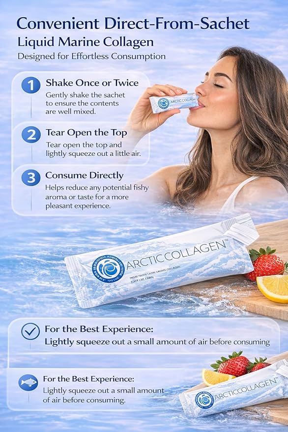 Liquid Marine Collagen Peptides for Women – 8000mg Hydrolyzed Liquid Collagen Supplement with Biotin &amp Vitamins for Hair Growth Skin Nails &amp Joints Strawberry Flavor Sugar Free 14 Sachets